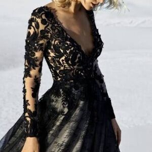 Maggie Sottero “ Zander” Dramatic Black Gown, Wedding Dress, Plus Size 20